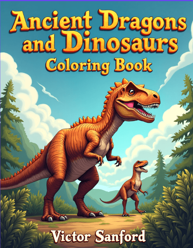 Ancient Dragons and Dinosaurs: Coloring Book