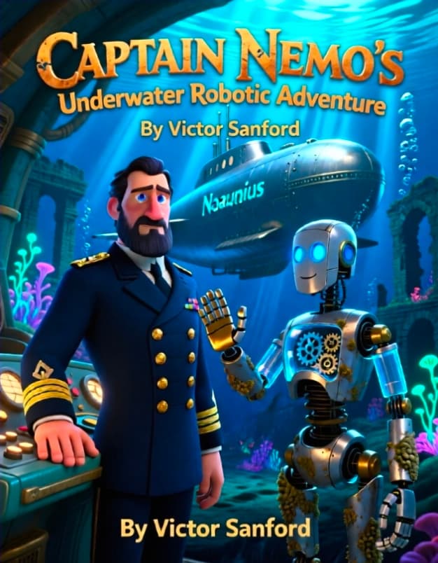 Captain Nemo's Underwater Robotic Adventure: Coloring Book